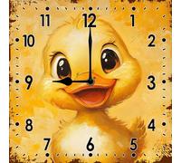 Geroclonup Cute Duck Wall Clocks Battery Operated Silent Non-Ticking,Round Clock Decorative for Home Kitchen Living Room Office Bathroom Bedroom(10 Inch)