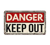 Geroclonup Danger Keep Out Metal Tin Sign, Vintage Poster Plaque Gas Station Garage Home Wall Decor,6x12 Inches