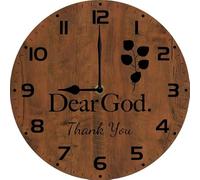 Geroclonup Dear God Thank You Wall Clock 10 Inch Silent Non-Ticking Home Kitchen Decor, Battery Operated for Bathroom Bedroom Living Room Office