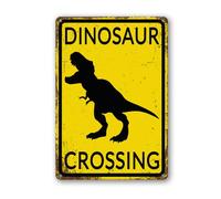 Geroclonup Dinosaur Crossing Sign 30x40cm Reflective Aluminum Sign Fade Resistant/Waterproof Indoor or Outdoor Use Easy to Mount
