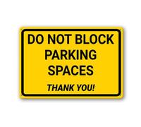 Geroclonup Do Not Block Parking Spaces Sign 20x30cm Waterproof Aluminum Signs for Indoor Outdoor Use