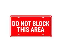 Geroclonup Do Not Block This Area Sign Rust-Free Fade Resistance Vintage Metal Sign for Business Home Store Garage Bar Wall Door Decor Easy Installation Indoor Outdoor Use 15x30cm