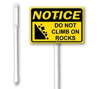 Geroclonup Do Not Climb On Rocks Yard Sign with Stakes 20x30cm Sturdy Aluminum Yard Signs Rust Free Metal Lawn Decoration Notice Sign for Outdoor Use Easy to Install