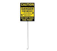Geroclonup Do Not Enter Honey Bees Sting To Defend Their Hives Yard Sign with Stake Bee Yard Sign Bee Lawn Sign 17.5x22cm Sturdy Aluminum Sign for Yard Garden Lawn Outdoor