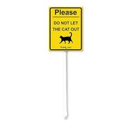 Geroclonup Do Not Let The Cat Out Sign with Stake Outdoor Sign 17.5x22cm Yard Sign Rustproof Outdoor Aluminum Sign for Yard Garden Lawn Street Outdoor