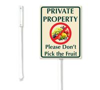 Geroclonup Do Not Pick The Fruit Yard Sign with Stake Rustproof Reflective Aluminum Yard Decoration Standing Garden Signs Private Property Sign for Outdoor Decor 20x30cm