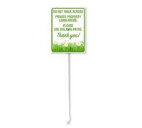 Geroclonup Do Not Walk Across Private Property Lawn Areas Please Use Walking Paths Thank You Yard Sign with Stake 17.5x22cm Sturdy Aluminum Sign for Yard Garden Lawn Street Outdoor