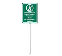 Geroclonup Do Not Walk Across Private Property Lawn Areas Yard Sign with Stake 20x30cm Rustproof Aluminum Sign for Yard Garden Lawn Street Outdoor