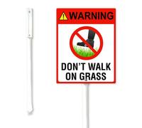 Geroclonup Do Not Walk on Grass Yard Sign 17.5x22cm Sturdy Aluminum Yard Signs Rust Free Garden Decorations Rustproof Standing Lawn Sign for Outdoor Use Keep Off Grass Signs