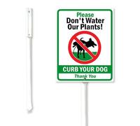 Geroclonup Do Not Water Plants Curb Your Dog No Dog Peeing Yard Sign with Stake Rustproof Reflective Aluminum Yard Decoration Standing Garden Signs for Outdoor Decor 17.5x22cm