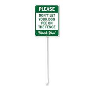 Geroclonup Dog Pee Sign Please Do Not Let Your Dog Pee On The Fence Yard Sign with Stake Rustproof Aluminum Metal Yard Sign Fade Resistant Lawn Sign for Outdoor 17.5x22cm