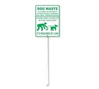 Geroclonup Dog Waste It's Required By Law Sign With Metal Stake,4.4" x 17.6" Aluminum Yard Sign for Street, Garden Lawn Neighborhoods