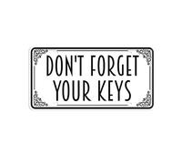 Geroclonup Don't Forget Your Keys Sign Rust-Free Fade Resistance Vintage Metal Sign for Business Home Store Garage Bar Wall Door Decor Easy Installation Indoor Outdoor Use 15x30cm