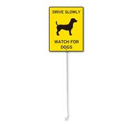 Geroclonup Drive Slowly Watch For Dogs Sign With Stake For Neighborhoods Yard Farm Aluminium Caution 8x12inch Farm Decorations Yard Lawn Walkway Decorations Animal Signs