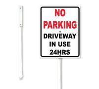 Geroclonup Driveway in Use 24 Hours Yard Sign with Metal Stake 17.5x22cm Sturdy Rust Free Fade Resistant Aluminum No Parking Sign for Home Lawn Outdoor Use