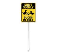 Geroclonup Duck Sign Drive Slowly Ducks In Area Sign with Stake 20x30cm Funny Yard Sign Sturdy Aluminum Yard Sign Rust Free Yard Sign Fade Resistant Lawn Sign for Outdoor Use Duck Lovers