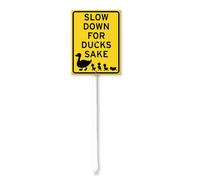 Geroclonup Duck Sign Slow Down for Ducks Sake Sign with Stake 11.5x15cm Funny Yard Sign Sturdy Aluminum Yard Sign Rust Free Yard Sign Fade Resistant Lawn Sign for Outdoor Use Duck Lovers
