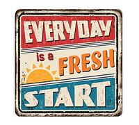Geroclonup Everyday Is A Fresh Start Tin Signs Unique Metal Bar Wall Plaque Decor Vintage Kitchen Tin Sign 12x12 Inches