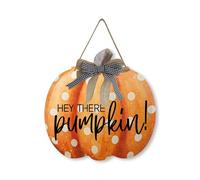 Geroclonup Fall Welcome Sign Fall Door Sign Wood Pumpkin Sign Hey There Pumpkin Sign Rustic Fall Decorations Pumpkin Hanger Fall Sign for Thanksgiving Autumn Porch Home Wall Indoor Outdoor 30cm