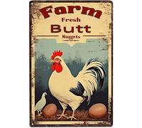 Geroclonup Farm Fresh Butt Nuggets -Chicken Egg Sale Market Farm Barn Bathroom Yardr Themed Gifts Rustic Poster Art Retro Decor-20x30cm