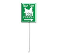 Geroclonup Farm Fresh Eggs for Sale Yard Sign with Stake Right Arrow Sign 17.5x22cm Rustproof Outdoor Aluminum Yard Sign with Stake Outdoor Yard Decorations Yard Supplies for Home Garden Lawn