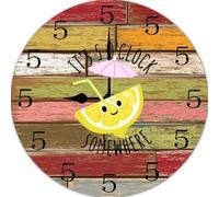 Geroclonup Farmhouse Wall Clock, 25CM, White, Battery Operated, Silent, Easy Read, Indoor/Outdoor, Wall Mount, 1 AA Battery Required