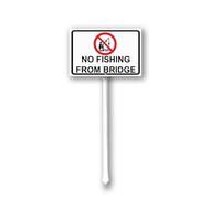 Geroclonup Fishing Sign Yard Sign No Fishing From Bridge Sign with Stake -20x30cm Lawn Sign Sturdy Aluminum Sign for Outdoor Use Waterproof Sign Outdoor Decor for Lawn Yard Garden