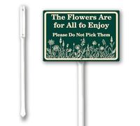 Geroclonup Flowers Are for All To Enjoy Please Do Not Pick Flowers Yard Sign with Stake 20x30cm Sturdy Aluminum Fade Resistant Lawn Decoration Garden Sign for Front Door Outdoor Use