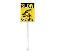 Geroclonup Frog Sign Frog Crossing Sign with Stake 20x30cm Yard Sign Aluminum Outdoor Decoration Sign Rustproof Sturdy Aluminum Sign for Outdoor Use Easy Install Set of 1