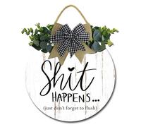 Geroclonup Funny Bathroom Signs Restroom Sign Don't Forget to Flush Sign Bathroom Decor Signs Wooden Rustic Restroom Wall Art Hanging Farmhouse Plaque for Toilet 28cm