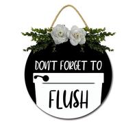 Geroclonup Funny Bathroom Signs Restroom Sign Don't Forget to Flush Sign Bathroom Decor Signs Wooden Rustic Restroom Wall Art Hanging Farmhouse Plaque for Toilet 30cm