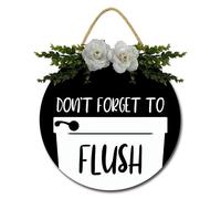 Geroclonup Funny Bathroom Signs Restroom Sign Don't Forget to Flush Sign Bathroom Decor Signs Wooden Rustic Restroom Wall Art Hanging Farmhouse Plaque for Toilet 28cm