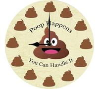 Geroclonup Funny Clock for Men, Poop Happens You can Handle it, Adult Humor Clock for Bathroom Decor, Gag Gift for boyfriends, Kids, Dad, Fathers, Coworkers, Friends 25x25CM