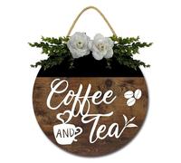 Geroclonup Funny Coffee Bar Signs - Coffee and Tea Sign, Coffee Bar Wall Decor 30cm Coffee Wood Signs for Home Decoration Art, Kitchen, Eating Area, Breakfast Nook, Cafe or Restaurants Diner