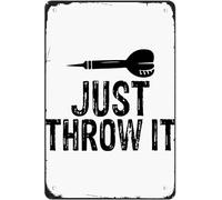 Geroclonup Funny Darts Signs Wall Decor Vintage Aluminum Metal Tin Sign Wall Art Poster for Bar Bathroom Man Cave Bedroom Office Room Wall Decorations 20x30cm