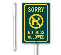 Geroclonup Funny Sorry No Dogs Allowed Yard Sign with Stakes 20x30cm, Sturdy Aluminum Yard Signs Rust Free, Outdoor Lawn Yard Sign, Caution Metal Signs, Easy to Install