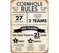 Geroclonup Games Cornhole Rules Sign Vintage Poster Retro Vintage Metal Sign Home Man Cave Art, Kitchen 30x40cm