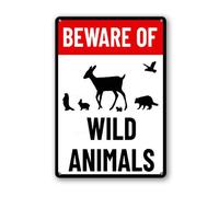 Geroclonup Garden Metal Sign Outdoor Aluminum Signs Beware of Wild Animals Sign Funny Decor for Yard Farm Home Wall 30x40cm