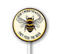 Geroclonup Garden Signs Don't Mind The Weeds,They Feed The Bees Sign with Stake Outdoor Aluminum Yard Sign Rustproof Aluminum Metal Signs Fade Resistant Lawn Decoration for Outdoor 9.2x9.2inch