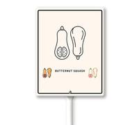 Geroclonup Garden Signs for Vegetables with Stake Butternut Squash Garden Signs for Outside for Vegetables Labels for Garden Signs 7x8.8inch Flowers Funny Garden Stakes Tags Decorations