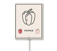 Geroclonup Garden Signs for Vegetables with Stake Pepper Garden Signs for Outside for Vegetables Labels for Garden Signs 7x8.8inch Flowers Funny Garden Stakes Tags Decorations