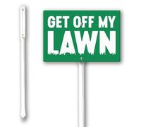 Geroclonup Get Off My Lawn Sign with Stake 20x30cm Sturdy Aluminum Yard Sign Rust Free Weatherproof Outdoor Plaque Sign Garden Plaque for Lawn Street Outdoor Use
