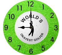 Geroclonup Golf Wall Clock, World's Okayest Golfer Clock, Funny Golf Gifts for Golfers Men Dad Brother, Valentines Day Gift For Boyfriend Husband, Silent Non Ticking Battery Operated 25x25CM