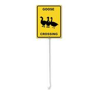 Geroclonup Goose Crossing Sign with Stake 11.5x15cm Slow Down Sign Sturdy Aluminum Yard Sign Fade Resistant Lawn Decoration for Farm Decorations Business Outdoor Use Animal Signs