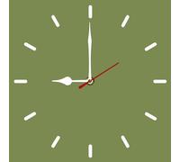 Geroclonup Green Wall Clock 25cm Silent Non-Ticking Battery Operated Square Clock Modern Wooden Clocks Farmhouse Wall Decor Quiet Desk Clocks for Living Room Kitchen Bedroom