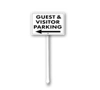 Geroclonup Guest and Visitor Parking Yard Sign with Stakes 12in×8in, Sturdy Aluminum Yard Signs Rust Free, Notice and Reminder to the Public Perfect for Habitat Enhancement Areas and Parks