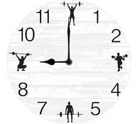 Geroclonup Gym Wall Clock Home Gym Wall Decor Workout Room Home Decor Family Gym Wall Art - Gifts for Mom Sister Women 25x25 CM Silent Non Ticking Battery Operated