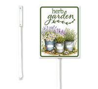 Geroclonup Herb Garden Yard Sign with Metal Stakes 20x30cm Fade Resistant Sturdy Aluminum Yard Signs Outdoor Metal Garden Sign for Lawn Backyard Road Street Outdoor Decorations