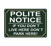 Geroclonup If You Dont Live Here Dont Park Here Aluminum Signs 12 x 8 Inch Waterproof and Climate Resistant, Warning Yard Sign Suitable for Gardens, Grasslands, Parking Lots (Green)