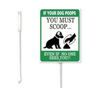 Geroclonup If Your Dog Poops You Must Scoop Yard Sign with Stake 17.5x22cm Sturdy Aluminum Yard Sign No Dog Poop Sign Pick Up After Your Pet Sign for Street Lawn Neighborhoods